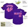 Custom Purple Pink-White Mesh Authentic Throwback Baseball Jersey