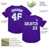 Custom Purple White-Light Blue Mesh Authentic Throwback Baseball Jersey