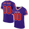 Custom Purple Red-White Mesh Authentic Throwback Football Jersey