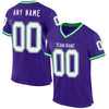 Custom Purple White-Kelly Green Mesh Authentic Throwback Football Jersey