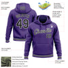 Custom Stitched Purple Black-White Sports Pullover Sweatshirt Hoodie