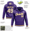 Custom Stitched Purple White-Gold Sports Pullover Sweatshirt Hoodie