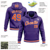 Custom Stitched Purple Orange-White Sports Pullover Sweatshirt Hoodie