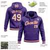 Custom Stitched Purple White-Orange Sports Pullover Sweatshirt Hoodie