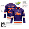 Custom Purple Orange-White Hockey Lace Neck Jersey