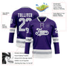 Custom Purple Gray-White Hockey Lace Neck Jersey