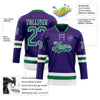 Custom Purple Kelly Green-White Hockey Lace Neck Jersey