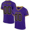 Custom Purple Black-Old Gold Mesh Authentic Throwback Football Jersey