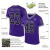 Custom Purple Black-Gray Mesh Authentic Throwback Football Jersey