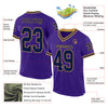 Custom Purple Navy-Old Gold Mesh Authentic Throwback Football Jersey