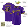 Custom Purple Black-Old Gold Authentic Throwback Baseball Jersey