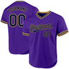 Custom Purple Navy-Old Gold Authentic Throwback Baseball Jersey