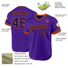 Custom Purple Navy-Orange Authentic Throwback Baseball Jersey