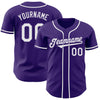 Custom Purple White Authentic Baseball Jersey