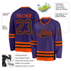 Custom Purple Black-Orange Hockey Jersey