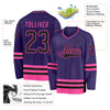 Custom Purple Black-Pink Hockey Jersey