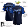 Custom Navy Royal-White Authentic Raglan Sleeves Baseball Jersey