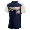 Custom Navy Vintage USA Flag-Cream Authentic Raglan Sleeves Baseball Jersey