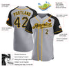 Custom Gray Black-Gold Authentic Raglan Sleeves Baseball Jersey