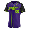 Custom Purple Neon Green-Black Authentic Raglan Sleeves Baseball Jersey