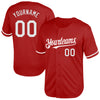 Custom Red White Mesh Authentic Throwback Baseball Jersey