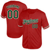 Custom Red Green-White Mesh Authentic Throwback Baseball Jersey