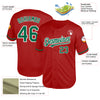 Custom Red Kelly Green-White Mesh Authentic Throwback Baseball Jersey