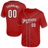 Custom Red White-Black Mesh Authentic Throwback Baseball Jersey