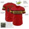 Custom Red Black-Old Gold Authentic Baseball Jersey