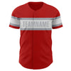 Custom Red White-Gray Authentic Baseball Jersey