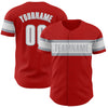 Custom Red White-Gray Authentic Baseball Jersey