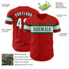 Custom Red White-Kelly Green Authentic Baseball Jersey