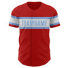 Custom Red White-Light Blue Authentic Baseball Jersey