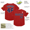 Custom Red Navy-White Mesh Authentic Throwback Baseball Jersey