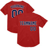 Custom Red Navy-White Mesh Authentic Throwback Baseball Jersey