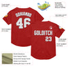 Custom Red White-Gray Mesh Authentic Throwback Baseball Jersey