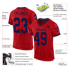 Custom Red Navy Mesh Authentic Throwback Football Jersey