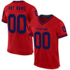 Custom Red Navy Mesh Authentic Throwback Football Jersey