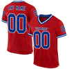 Custom Red Royal-White Mesh Authentic Throwback Football Jersey