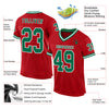 Custom Red Kelly Green-White Mesh Authentic Throwback Football Jersey