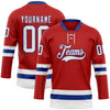 Custom Red White-Royal Hockey Lace Neck Jersey