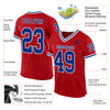 Custom Red Royal-White Mesh Authentic Throwback Football Jersey