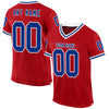 Custom Red Royal-White Mesh Authentic Throwback Football Jersey