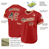 Custom Red Vintage USA Flag-Cream Authentic Throwback Baseball Jersey