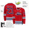 Custom Red Navy-White Hockey Jersey