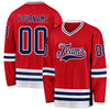 Custom Red Navy-White Hockey Jersey