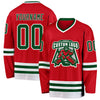 Custom Red Green-White Hockey Jersey