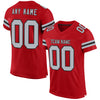 Custom Red Gray-Black Mesh Authentic Football Jersey