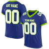 Custom Royal White-Neon Green Mesh Authentic Football Jersey