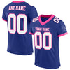 Custom Royal White-Pink Mesh Authentic Football Jersey